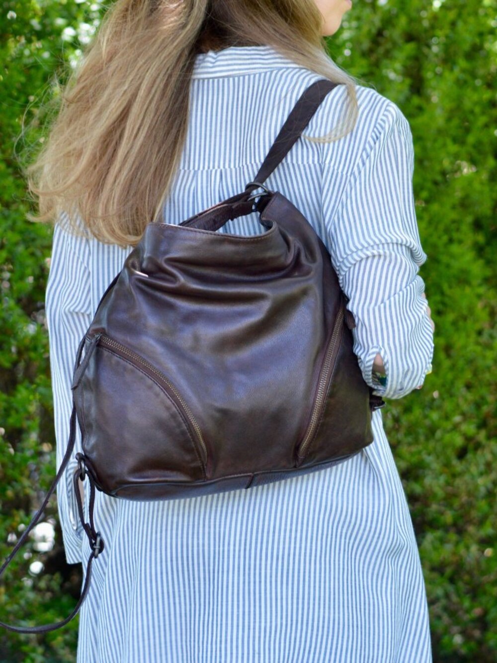 Gianni Conti Convertible Handbag & Backpack - Italian Leather